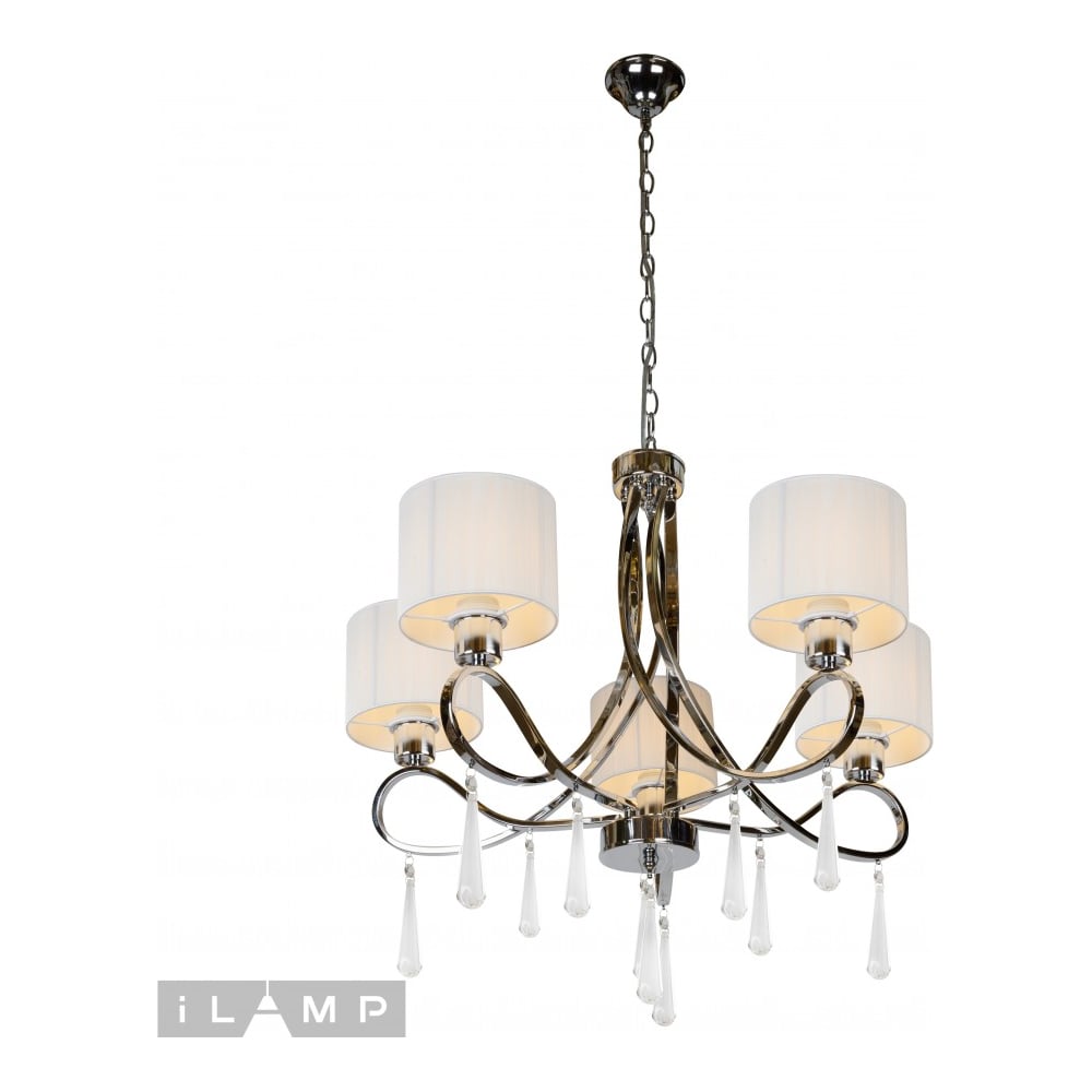 Изображение товара Подвесная люстра iLAMP Bella RM1029/5CR стиль арт-деко с 5 плафонами