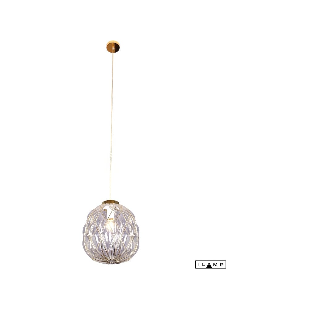 Изображение товара Подвесной светильник iLAMP CENTO 9935P/1-D300 CL стиль модерн стеклянный золотой