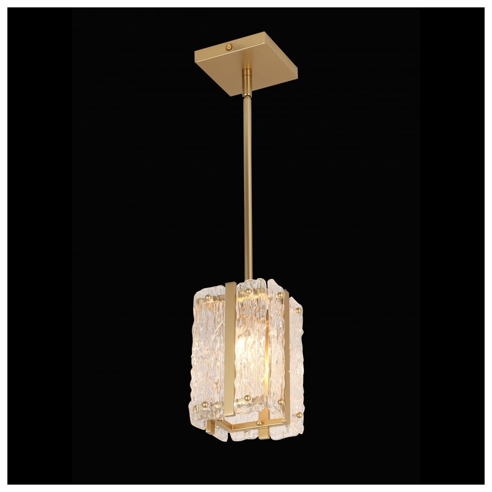 Изображение товара Подвесной светильник iLAMP Panorama P4688-1 SGD стиль модерн прозрачный плафон золотая арматура 1 л