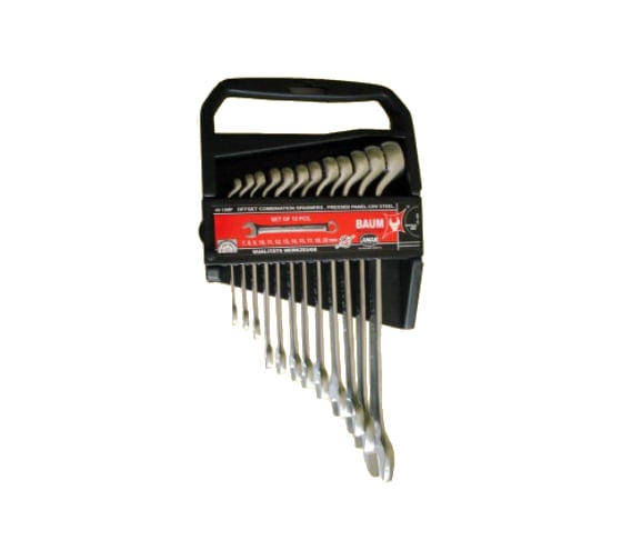 Изображение товара Набор комбинированных ключей BAUM 75 градусов, в пластиковом держателе, 12 предметов 40-12MP