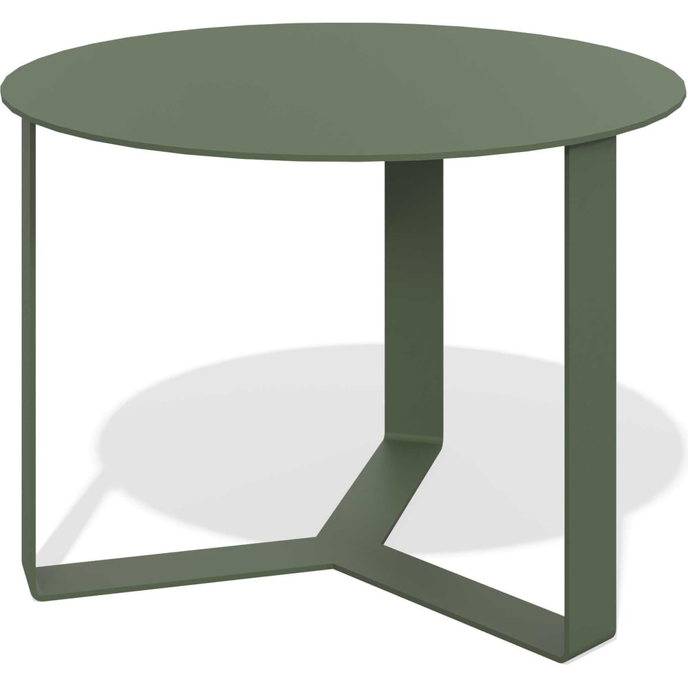 Изображение товара Журнальный столик ЛЕБЕР металлический на ножках Берлин (оливково-зелёный муар, 600x600x420) 11.50.036O-600х600х420