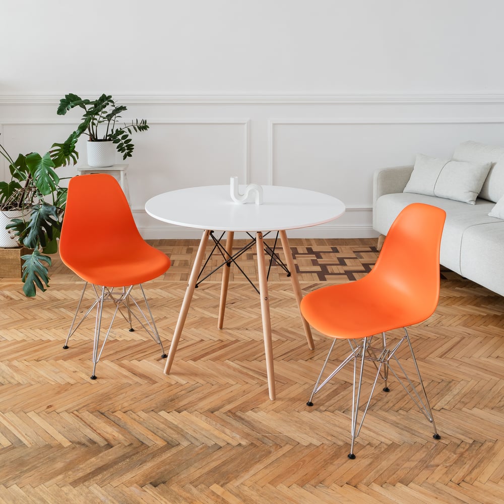 Изображение товара Комплект пластиковых стульев DERSTUHL 2 шт Chrom Eames оранжевый