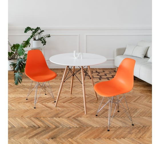 Изображение товара Комплект стульев пластиковых DERSTUHL 2 шт Chrom Eames, оранжевый, DSL02.005.2