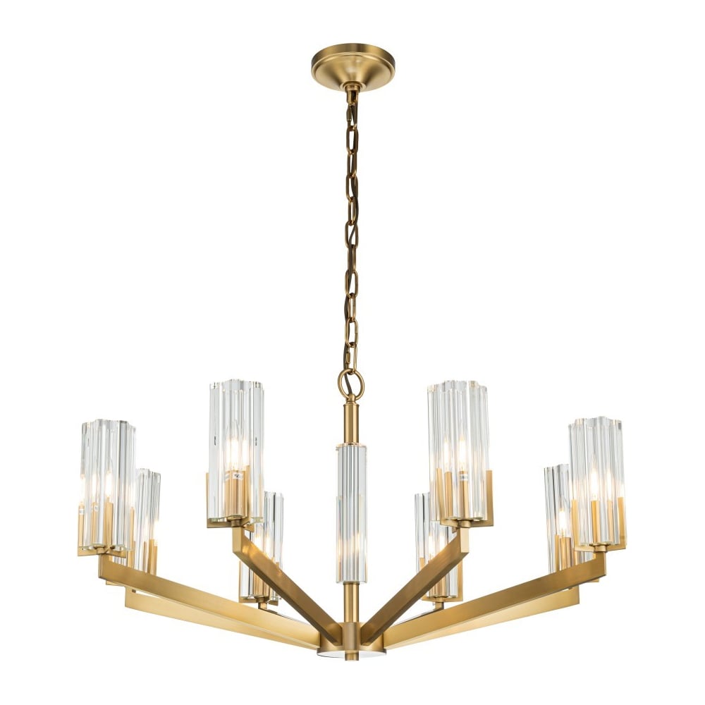 Изображение товара Подвесная люстра Belfasteon Malone 6035-8 BR CL модерн стекло 8 ламп регулируемая