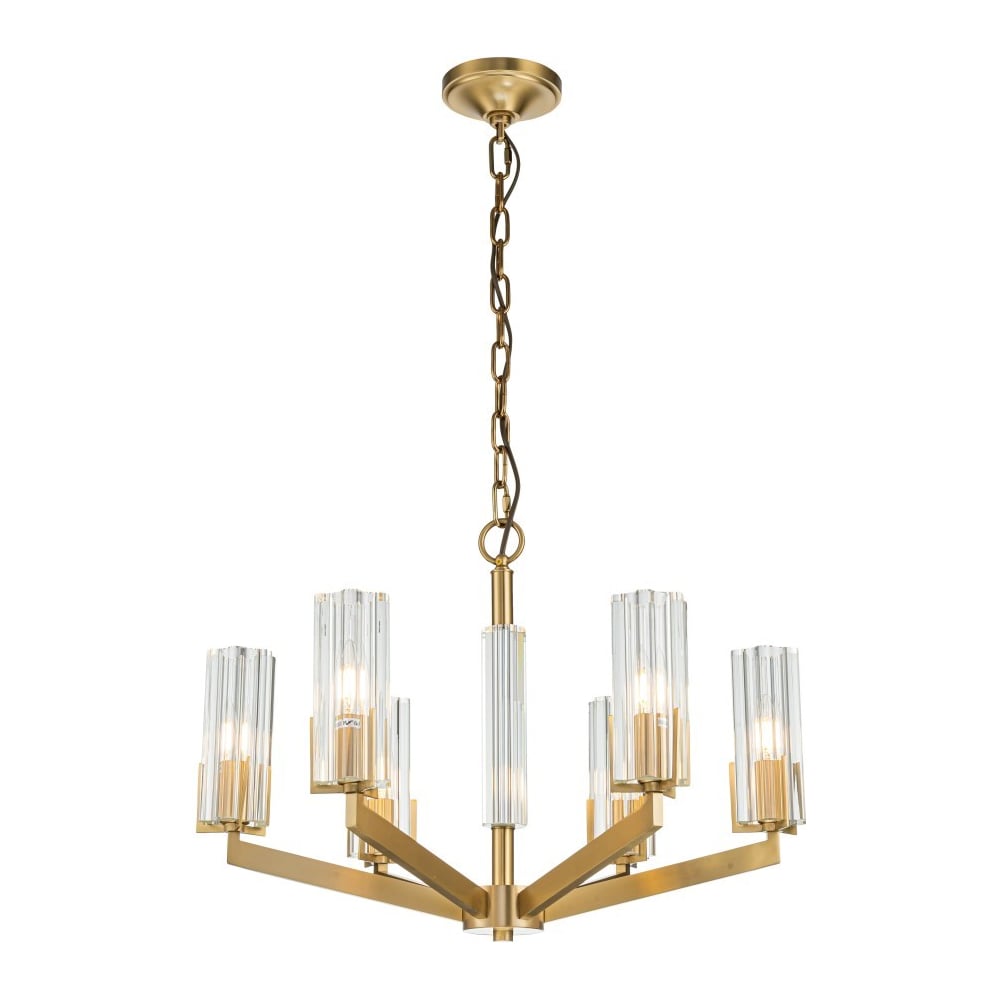 Изображение товара Подвесная люстра Belfasteon Malone 6035-6 BR CL с прозрачно-глянцевыми плафонами