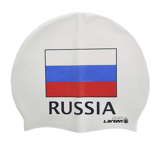Изображение товара Шапочка плавательная Larsen Russia, силикон, белый 4690222120127