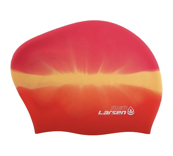 Изображение товара Шапочка плавательная Larsen МC-800 оранж/роз, для длинных волос 4690222163742