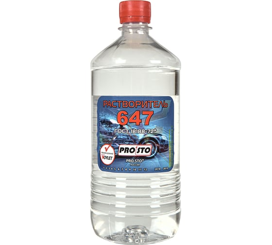 Изображение товара Растворитель PRO.STO 647, 1 л ТУ 2319-001-17517581-2013 003-00002