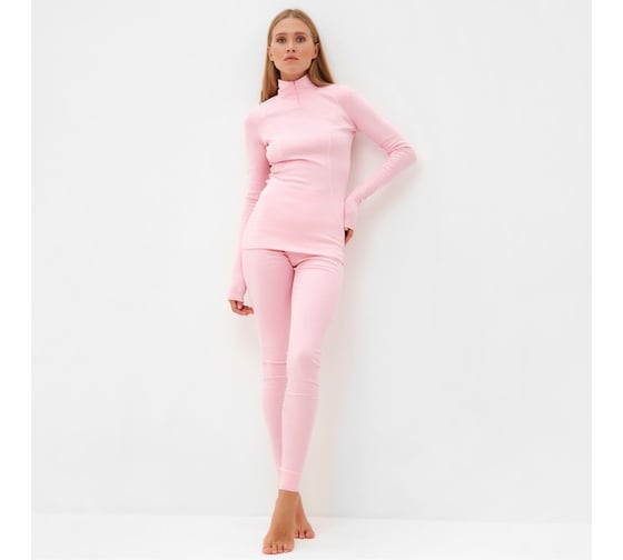 Изображение товара Комплект женский термо MINAKU лонгслив, лосины, цвет светло-розовый, размер 50 9666701