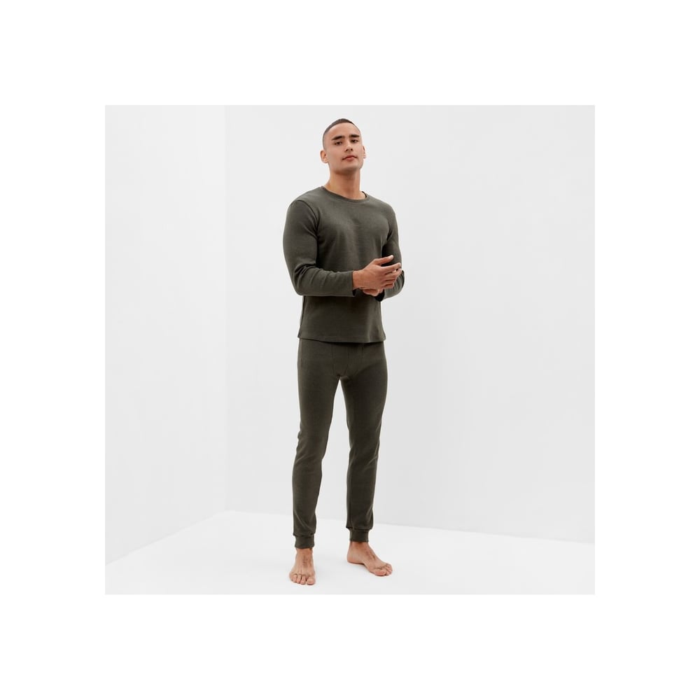 Изображение товара Комплект мужской термо MINAKU лонгслив, брюки, цвет хаки, размер 52 9688040