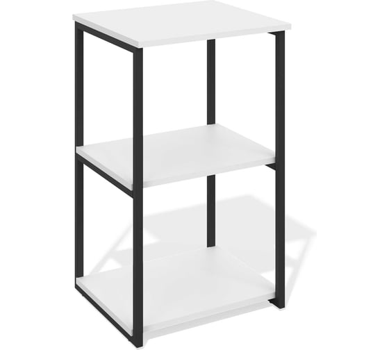 Изображение товара Этажерка ЛЕБЕР белый премиум, черный муар 22.30.007BB-B