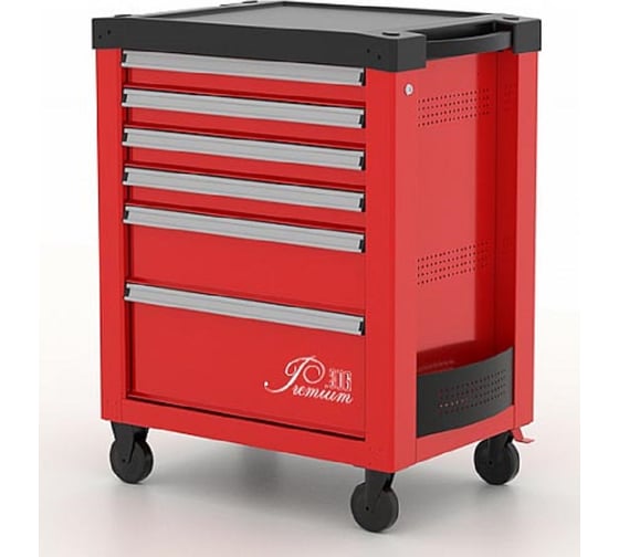 Изображение товара Тележка инструментальная FERRUM Premium с 6 ящиками, 772x522x960h мм (красный) 12.306-3000/3000