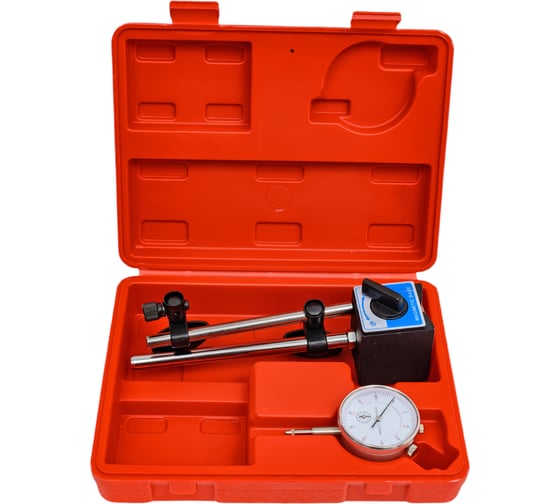 Изображение товара Индикатор часового типа с магнитной стойкой Эврика (погрешность-0,01мм), в кейсе ER-86302