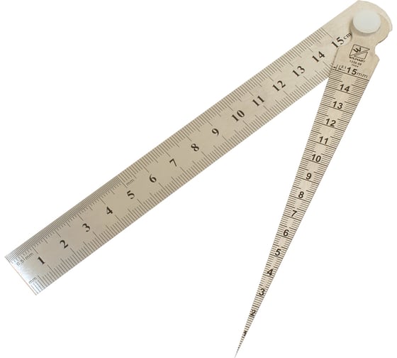 Изображение товара Линейка металлическая CNIC 150 мм с конусом для измерения внутреннего диаметра 74416