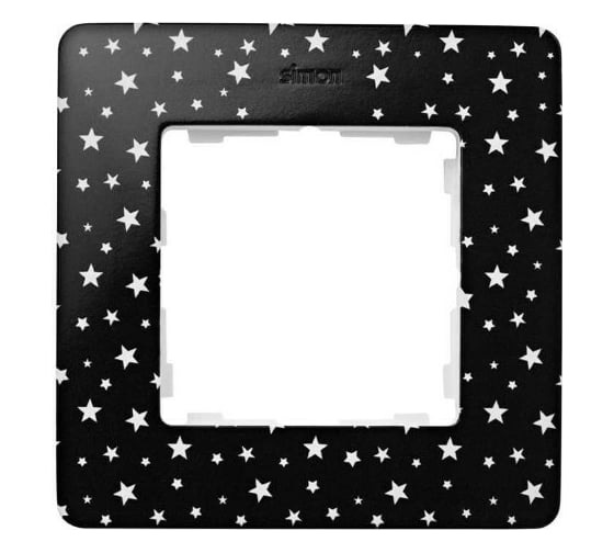 Изображение товара Рамка Simon декоративная, 1 пост, Original, S82 Detail, чёрный в белые звёзды-белый 8200610-222
