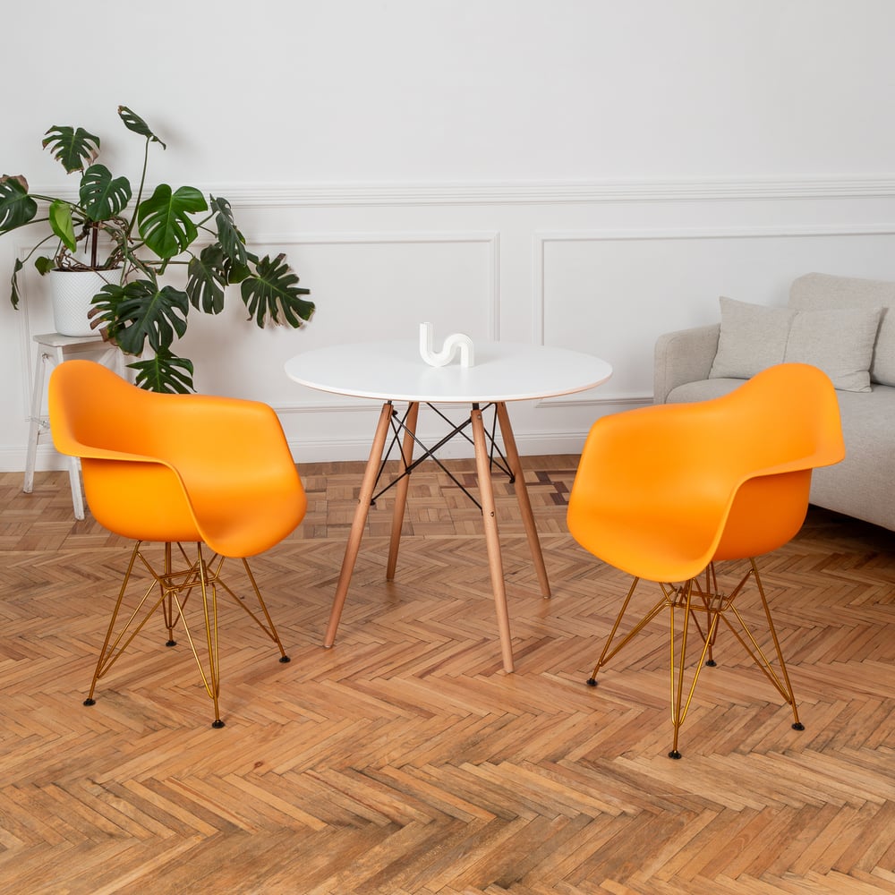 Изображение товара Комплект пластиковых стульев DERSTUHL 2 шт желтый для интерьера в стиле лофт