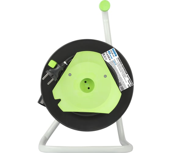 Изображение товара Удлинитель силовой Intro RP14002x1 на пластиковой катушке без заземления 1 розетка 40м ПВС 2x1мм2 Б0060379