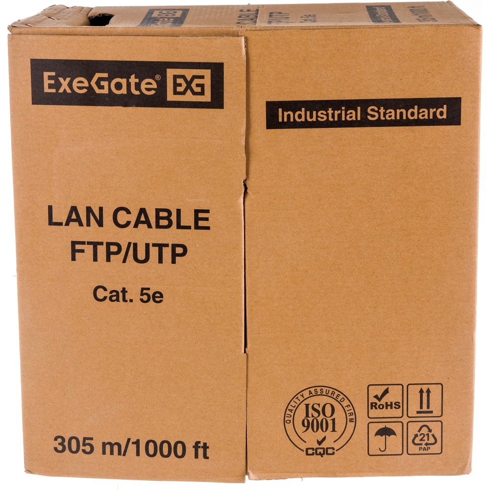 Кабель ExeGate exegate ex281815rus кабель exegate utp4 c5e cu s25 in pvc gy 305 utp 4 пары кат 5e медь 25awg бухта 305м серый pvc