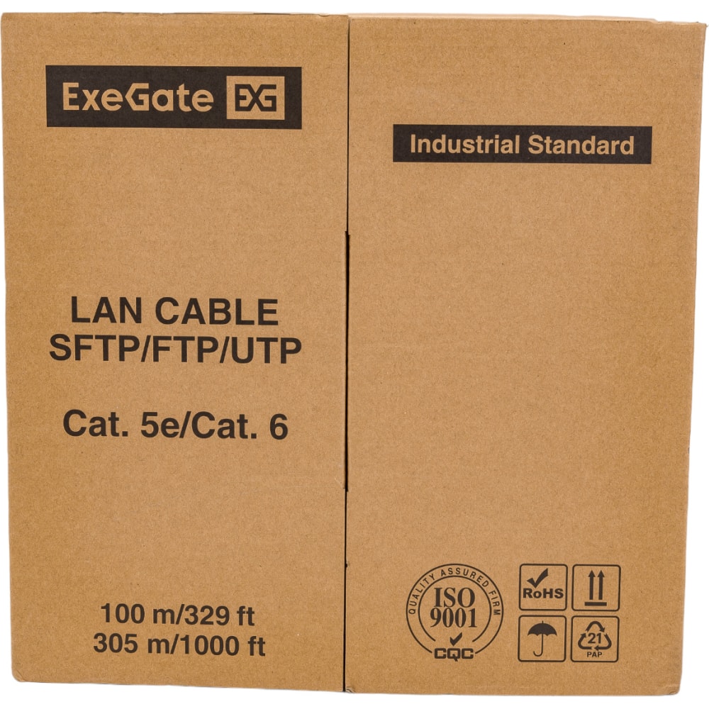 Кабель ExeGate exegate ex281813rus кабель exegate utp4 c6 cu s23 in pvc gy 305 utp 4 пары кат 6 медь 23awg бухта 305м серый pvc