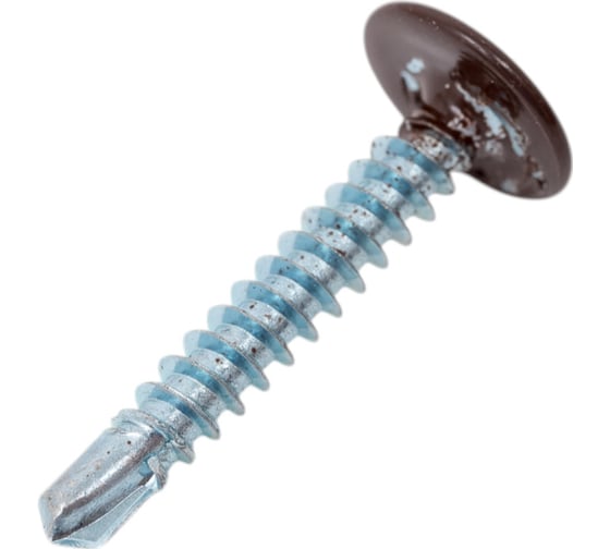 Изображение товара Саморез с прессшайбой ЖЕСТЬ сверло, 4,2x25 мм, RAL8017, 200 шт., контейнер 280 мл УТ-00010206