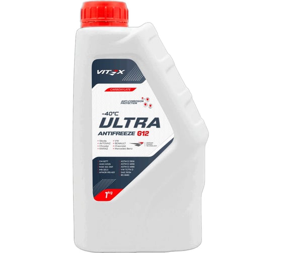 Изображение товара Антифриз VITEX -40 Ultra G-12 /1кг/ карбоксилатный красный v105801