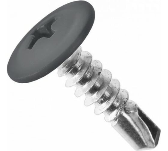 Изображение товара Саморез с прессшайбой ЖЕСТЬ сверло, 4,2x19 мм, RAL7024, 200 шт., контейнер 280 мл УТ-00010200