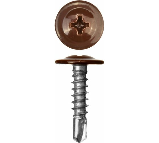 Изображение товара Саморез с прессшайбой ЖЕСТЬ сверло, 4,2x19 мм, RAL8017, 200 шт., контейнер 280 мл УТ-00010201