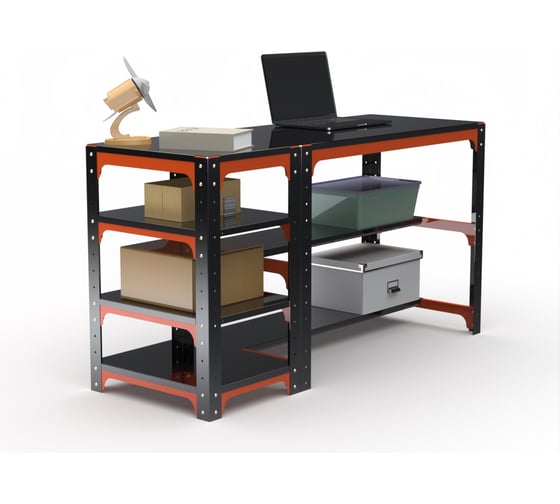 Изображение товара Стол металлический ООО Металекс серия KIT 750x1600x600 с боковыми полками, ОЧ 201243