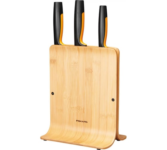 Изображение товара Набор ножей FISKARS 3 шт., бамбуковый блок FF 1057553