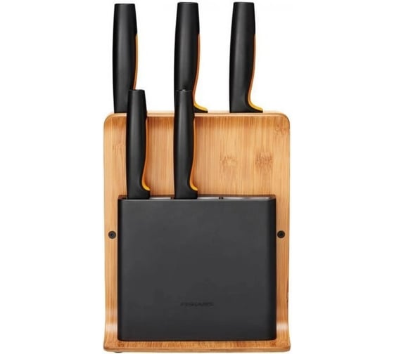Изображение товара Набор ножей FISKARS 5 шт., бамбуковый блок FF 1057552