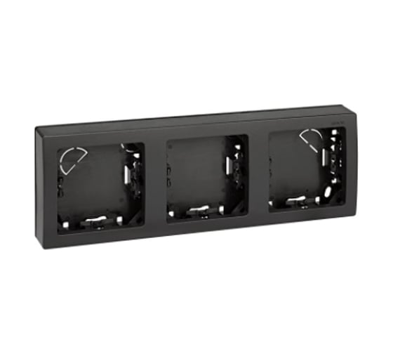 Изображение товара Горизонтальная рамка Simon S73 Loft, 3 поста, 75х217мм, графит 73630-62