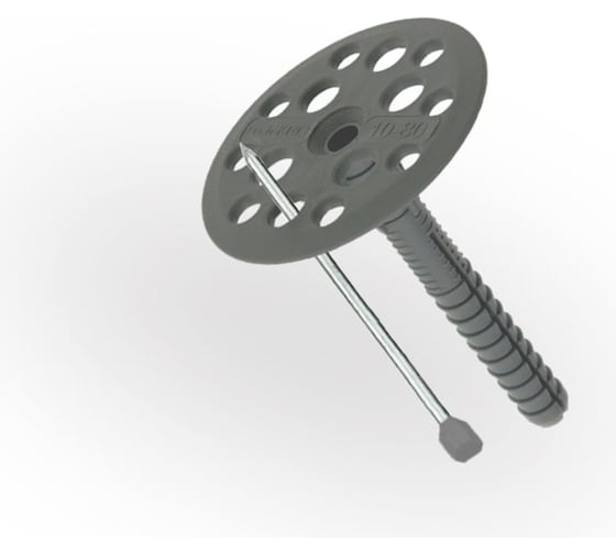 Изображение товара Дюбель для крепления теплоизоляции ЖЕСТЬ металл. стержень, 10x140 мм, 50 шт., пакет УТ-00002169