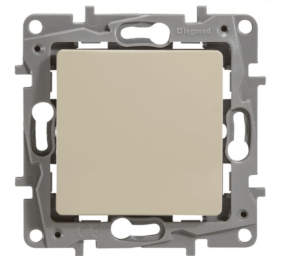Изображение товара Выключатель Legrand кнопочный одноклавишный Legrand Etika с нормально-открытым/нормально-закрытым контактом 6А 250В безвинтовые зажимы слоновая кость 672314