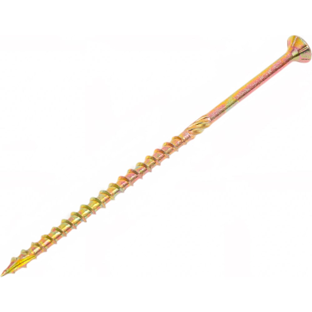 Изображение товара Саморез конструкционный ЖЕСТЬ потайн., Torx, желтый цинк, 6x140 мм, 4 шт.