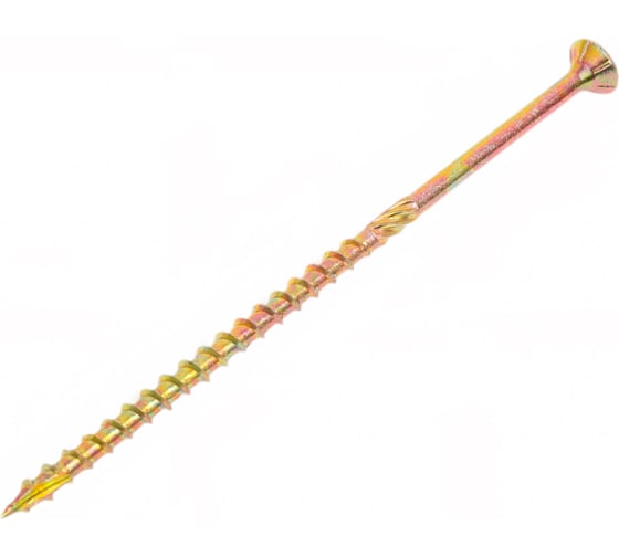 Изображение товара Саморез конструкционный ЖЕСТЬ потайн., Torx, желтый цинк, 6x140 мм, 4 шт., европодвес УТ-00010052