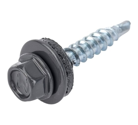 Изображение товара Кровельный саморез ЖЕСТЬ 4.8x29 мм, RAL7024, серый графит, 70 шт., контейнер 280 мл УТ-00002506