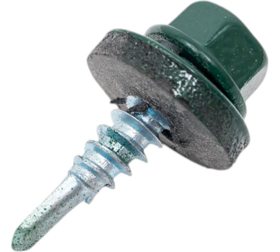 Изображение товара Кровельный саморез ЖЕСТЬ 4.8x19 мм, RAL6005, темно-зеленый, 80 шт., контейнер 280 мл УТ-00009262