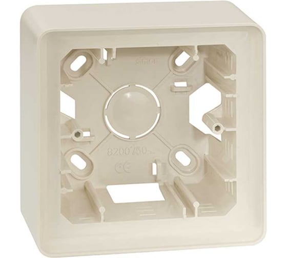 Изображение товара Монтажная коробка для накладного монтажа Simon, 1 пост, S82 Detail, слоновая кость 8200750-031
