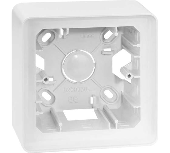 Изображение товара Монтажная коробка для накладного монтажа Simon, 1 пост, S82 Detail, белый 8200750-030