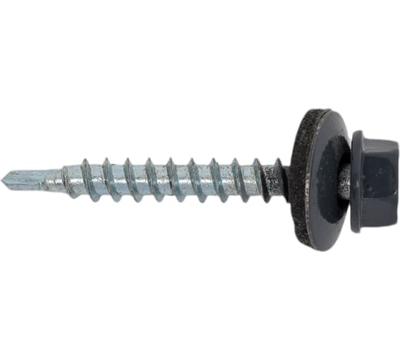 Изображение товара Кровельный саморез ЖЕСТЬ 4.8x35 мм, RAL7024, серый графит 60 шт., контейнер 280 мл УТ-00002566