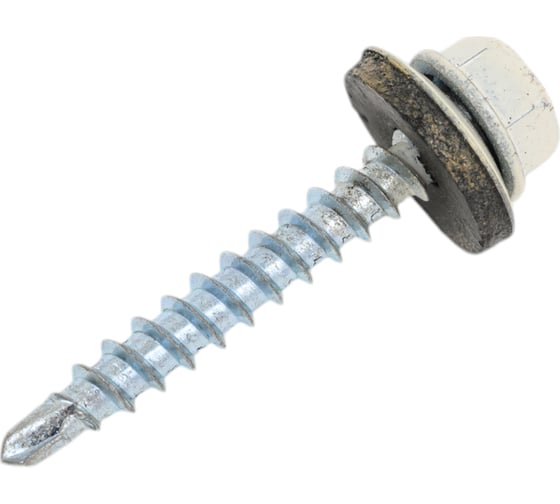 Изображение товара Кровельный саморез ЖЕСТЬ 4.8x35 мм, RAL9003, белый сигнальный, 8 шт., европодвес УТ-00009304