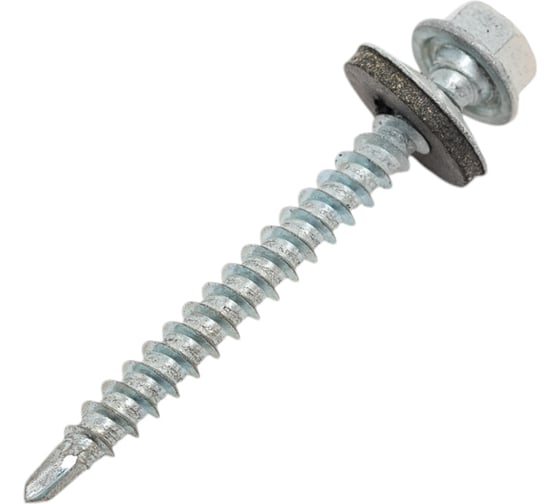 Изображение товара Кровельный саморез ЖЕСТЬ 4.8x51 мм, RAL9003, белый сигнальный, 40 шт., контейнер 280 мл УТ-00002613