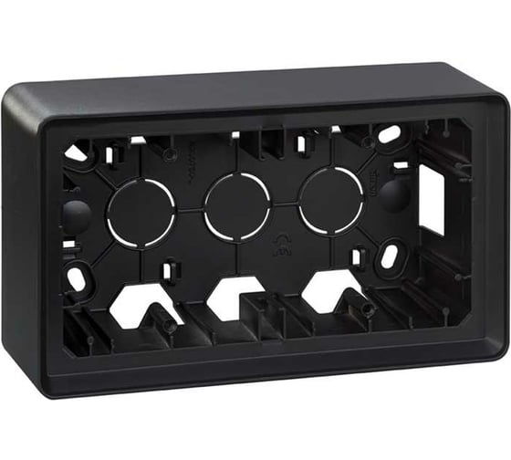 Изображение товара Монтажная коробка для накладного монтажа Simon, 2 поста, S82 Detail, графит 8200760-038