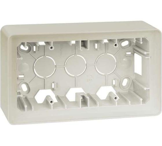 Изображение товара Монтажная коробка для накладного монтажа Simon, 2 поста, S82 Detail, слоновая кость 8200760-031