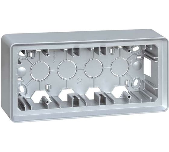 Изображение товара Монтажная коробка для накладного монтажа Simon, 3 поста, S82 Detail, алюминий 8200770-093
