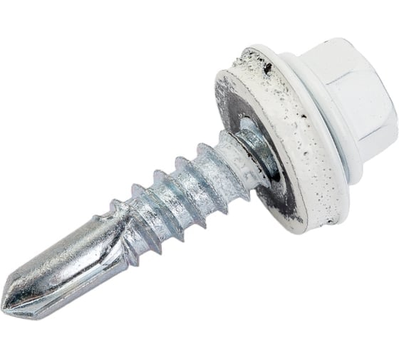 Изображение товара Кровельный саморез ЖЕСТЬ 5.5x25 мм, RAL9003, белый сигнальный, 10 шт., европодвес УТ-00009339