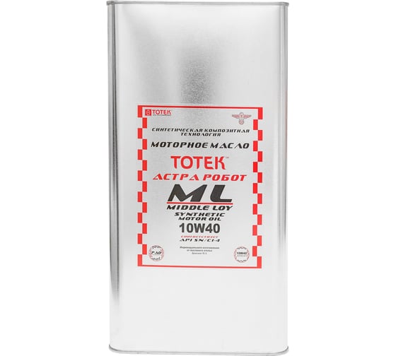 Изображение товара Моторное масло ТОТЕК Астра Робот ML SAE 10W40 5л ML1040005