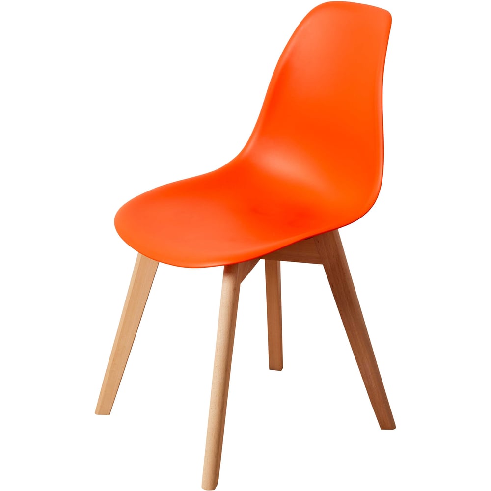 Изображение товара Комплект пластиковых стульев DERSTUHL Grand Wood Eames 2 шт оранжевый дизайнерский скандинавский ст