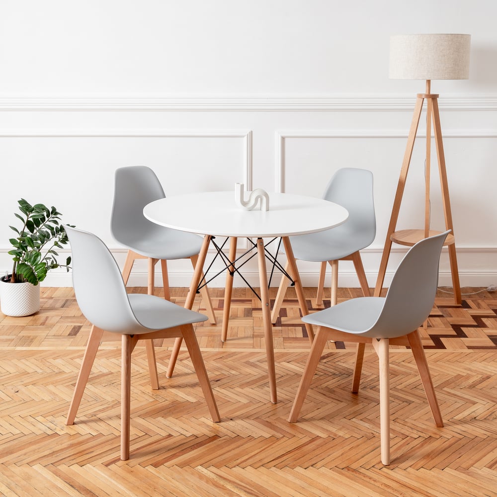 Изображение товара Комплект пластиковых стульев DERSTUHL Grand Wood Eames, светло-серый, 4 шт