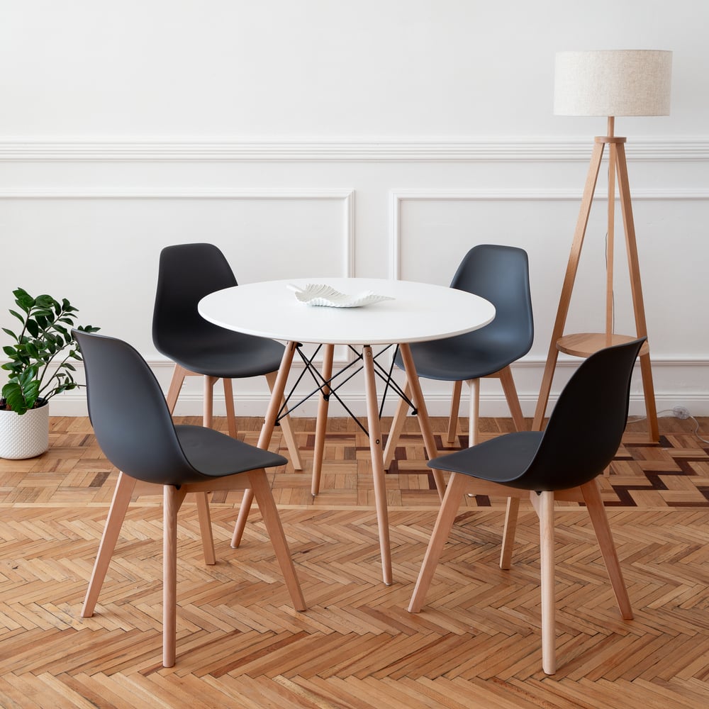 Изображение товара Комплект пластиковых стульев DERSTUHL Grand Wood Eames 4 шт темно-серый